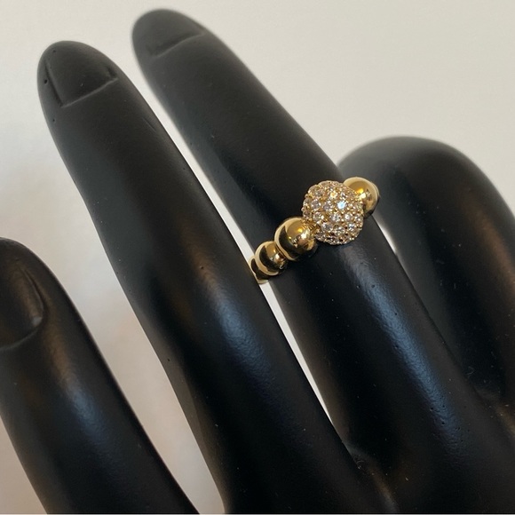 18K Real Gold Bubble Ring with Stone - Picture 6 of 16